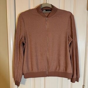 Zara Women’s M Dusty Pink Track Jacket Activewear Athleisure